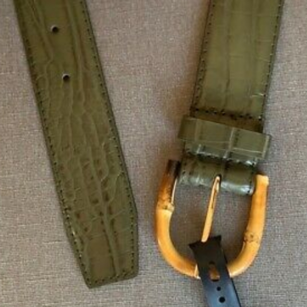 Steve Madden Croc-Embossed Faux Leather Belt - Picture 2 of 2